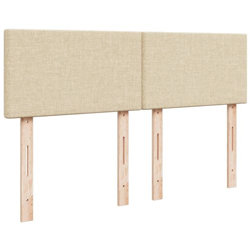 Боксспринг легло с матрак, кремава, 140x200 см, плат