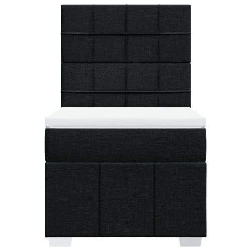 Боксспринг легло с матрак, черна, 90x190 см, плат