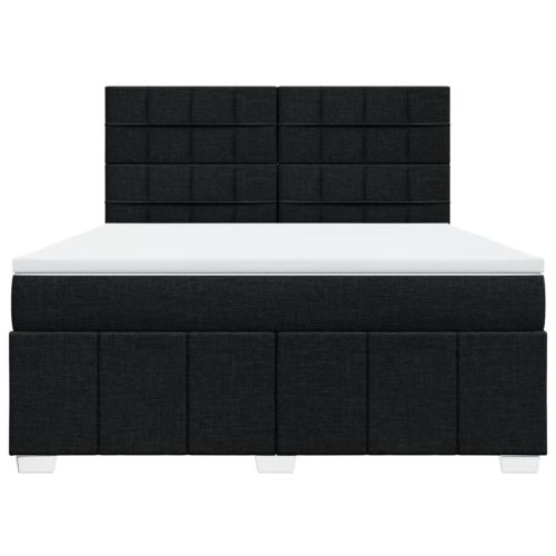 Боксспринг легло с матрак, черно, 180x200 см, плат