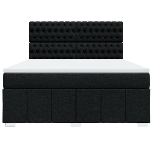 Боксспринг легло с матрак, черно, 180x200 см, плат