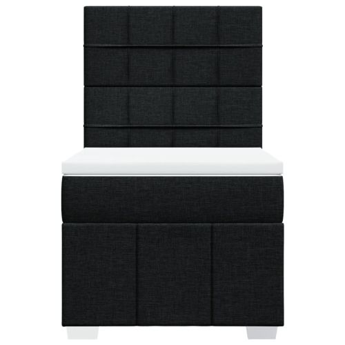 Боксспринг легло с матрак, черна, 90x190 см, плат