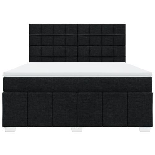 Боксспринг легло с матрак, черно, 180x200 см, плат