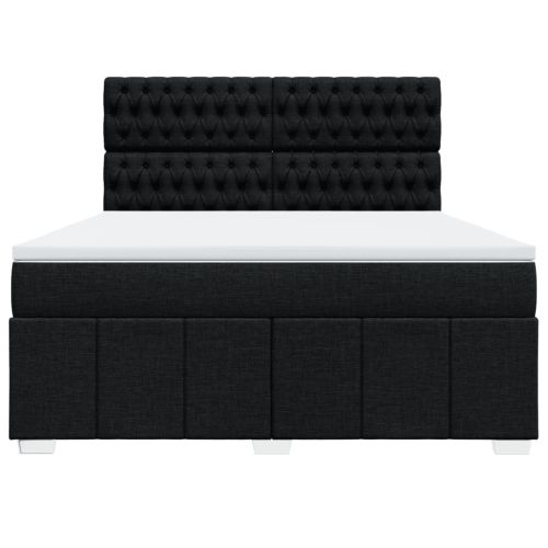 Боксспринг легло с матрак, черно, 180x200 см, плат