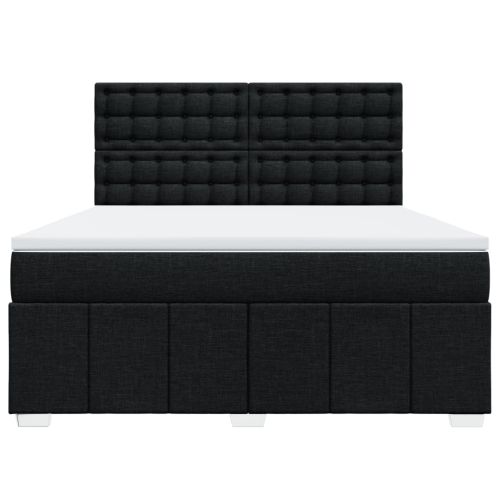 Боксспринг легло с матрак, черно, 180x200 см, плат