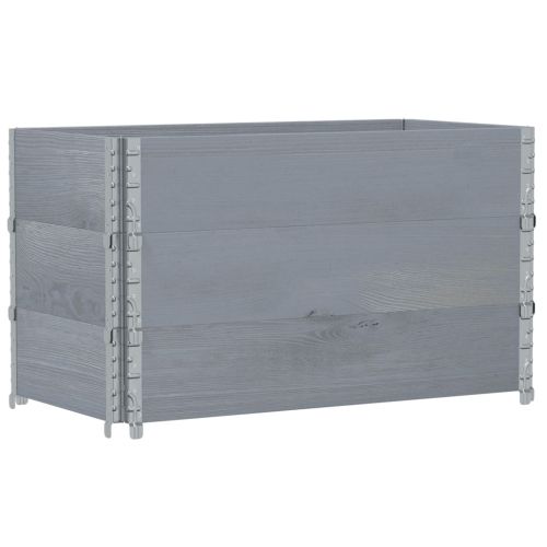Палетни страници, сив, 3 бр, 100x50 см, борова дървесина масив