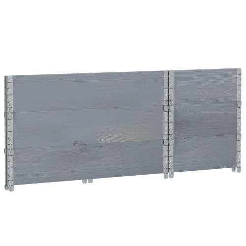 Палетни страници, сив, 3 бр, 100x50 см, борова дървесина масив