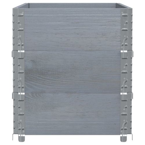 Градинска кашпа, сив, 100x50 см, борова дървесина масив