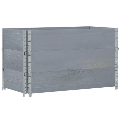 Градинска кашпа, сив, 100x50 см, борова дървесина масив