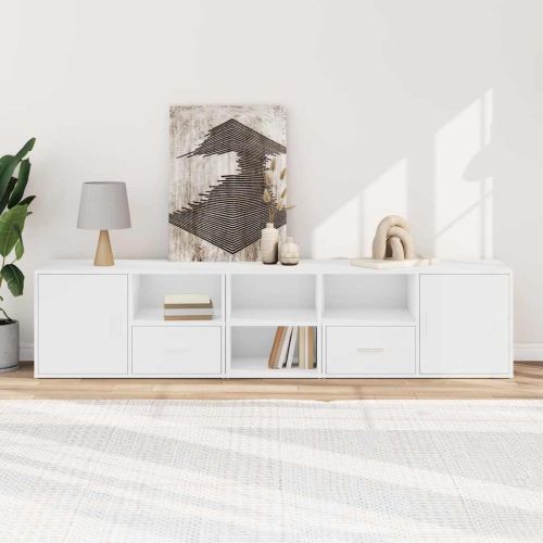 Ъглов шкаф, бял, 200x40x45 см, инженерно дърво