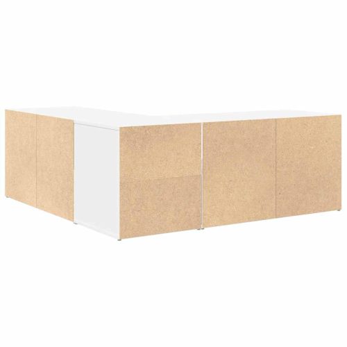 Ъглов шкаф, бял, 200x40x45 см, инженерно дърво