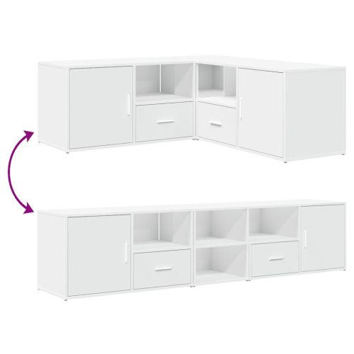 Ъглов шкаф, бял, 200x40x45 см, инженерно дърво