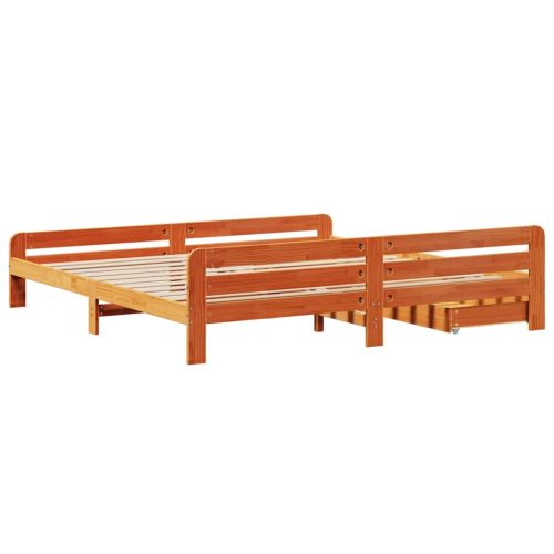 Рамка за легло без матрак, восъчнокафяв, 180x200 см, бор масив