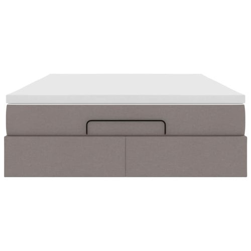 Османска легло с матрак, таупе, 140x200 см, плат