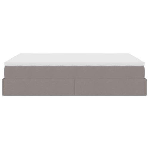 Османска легло с матрак, таупе, 140x200 см, плат