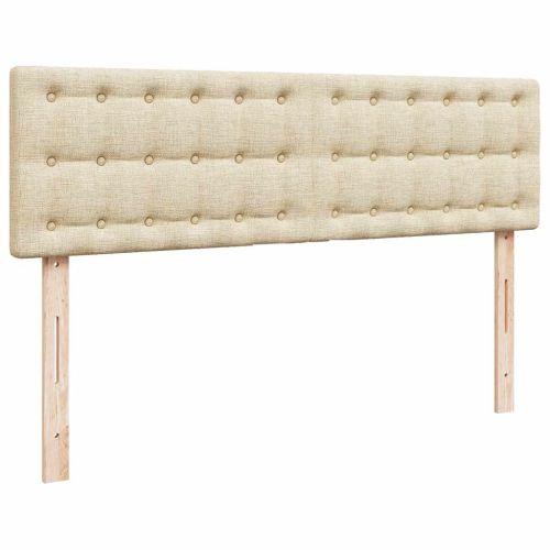 Османска легло с матрак и LED, кремаво, 140x200 см, плат