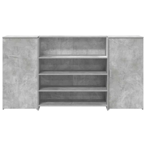 Приемно бюро, бетонно сиво, 200x50x103,5 см, инженерно дърво