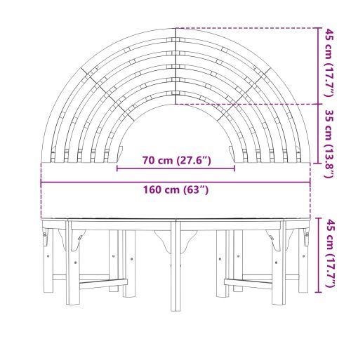 Дървесен бенч 2 pcs Естествен 160 x 80 x 45 см