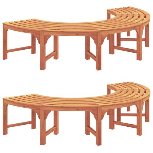 Дървесен бенч 2 pcs Естествен 160 x 80 x 45 см