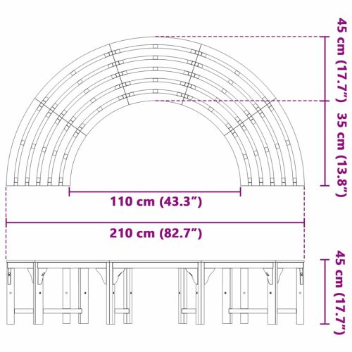 Дървесен бенч 2 pcs Естествен 160 x 80 x 45 см
