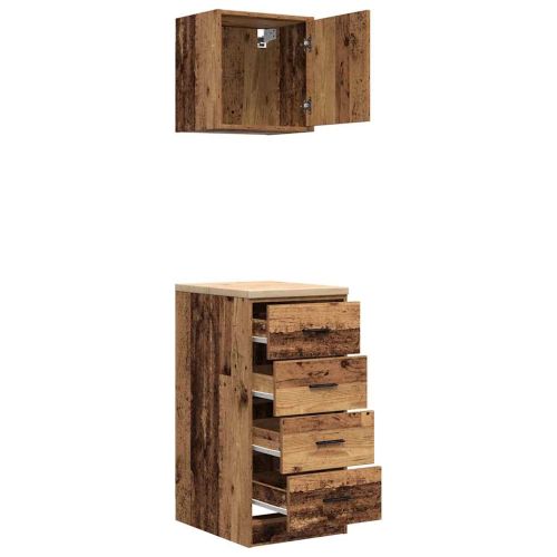 гаражни шкафове, 2 бр, старо дърво инженерно дърво