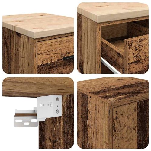 гаражни шкафове, 2 бр, старо дърво инженерно дърво