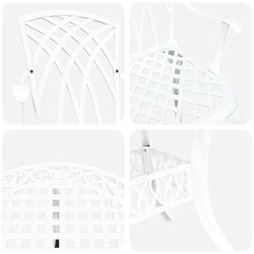 Комплект за хранене в градината 7 pcs Бяло Алуминий