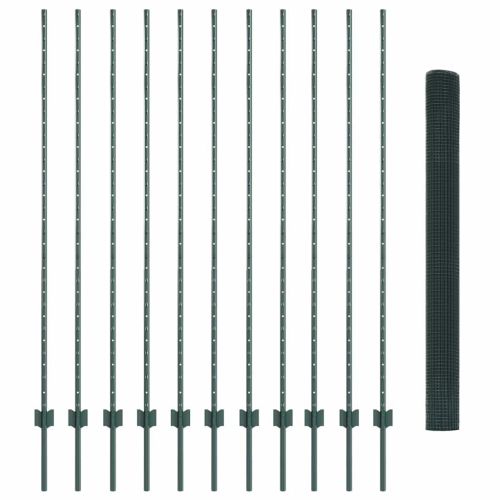 Ограда с пост Зелен 1,5 x 25 m Стомана