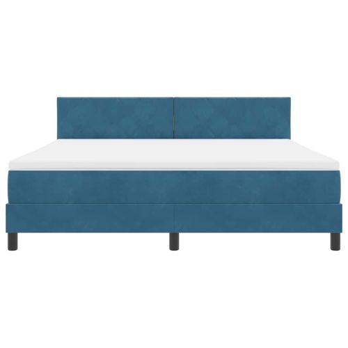 Легло с пружинирана основа Тъмен син 180 x 200 cm Кадифе