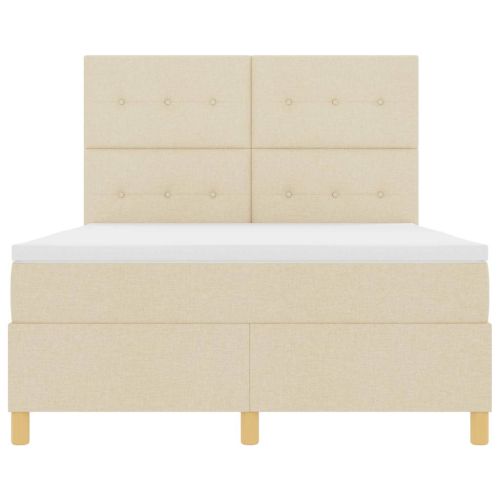 Легло с пружинирана основа с матрак Крем 140 x 200 cm текстил