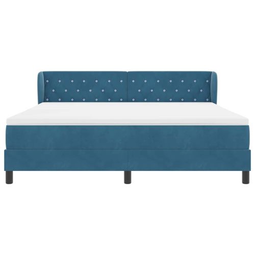 Легло с пружинирана основа Тъмносиньо 180 x 200 cm Кадифе