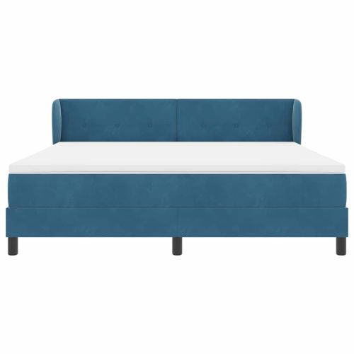 Легло с пружинирана основа Тъмносиньо 180 x 200 cm Кадифе