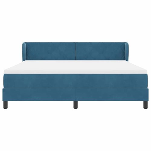 Легло с пружинирана основа Тъмносиньо 180 x 200 cm Кадифе