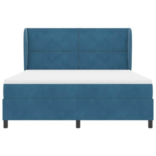 Легло с пружинирана основа Тъмен син 200 x 180 cm Кадифе