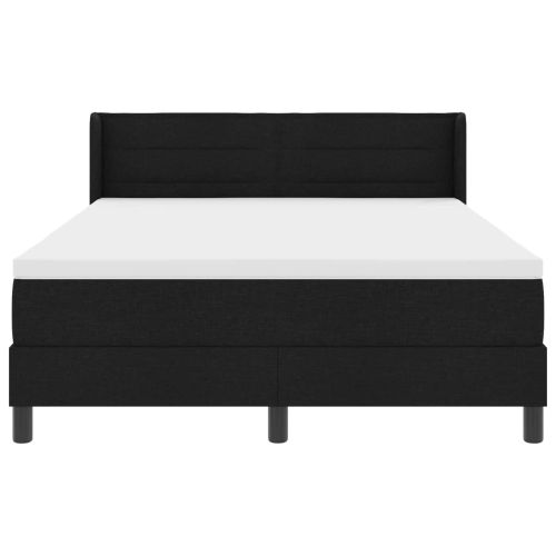 Легло с пружинирана основа с таблото Черен 200 x 140 cm текстил