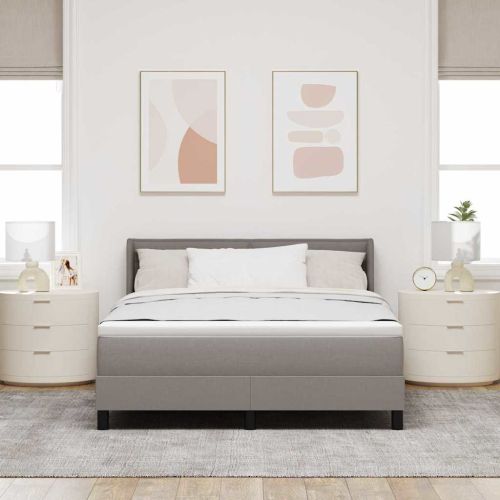 Легло с пружинирана основа с таблото Таупе 200 x 140 cm текстил