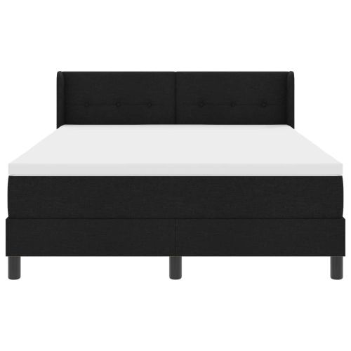 Легло с пружинирана основа с таблото Черен 200 x 140 cm текстил