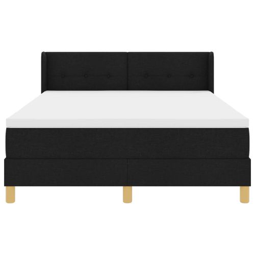 Легло с пружинирана основа с матрак Черно 200 x 140 cm текстил