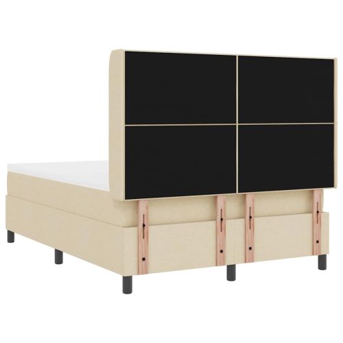 Легло с пружинирана основа с матрак Крем 200 x 140 cm текстил