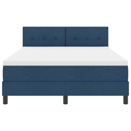Легло с пружинирана основа с матрак Синьо 140 x 200 cm текстил