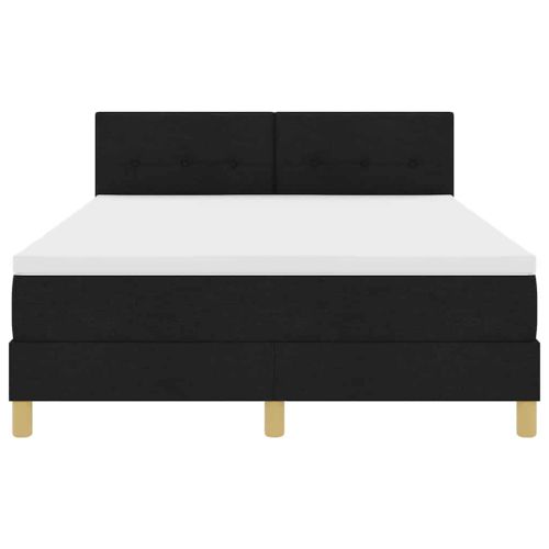 LED кутия за пружини с легло Черен 140 x 200 cm текстил