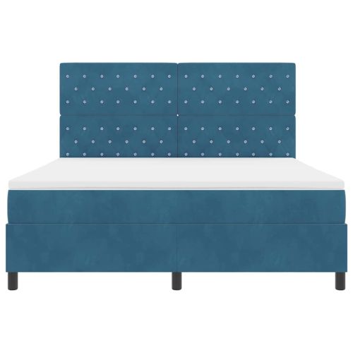 LED кутия за пружини с легло Тъмен син 180 x 200 cm Кадифе