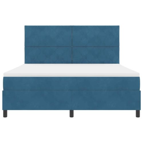 LED кутия за пружини с легло Тъмен син 180 x 200 cm Кадифе