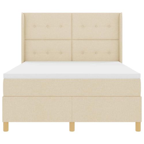 Легло с пружинирана основа с таблото Крем 140 x 200 cm текстил