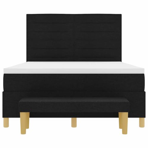 Легло с пружинирана основа с таблото Черно 200 x 140 cm текстил