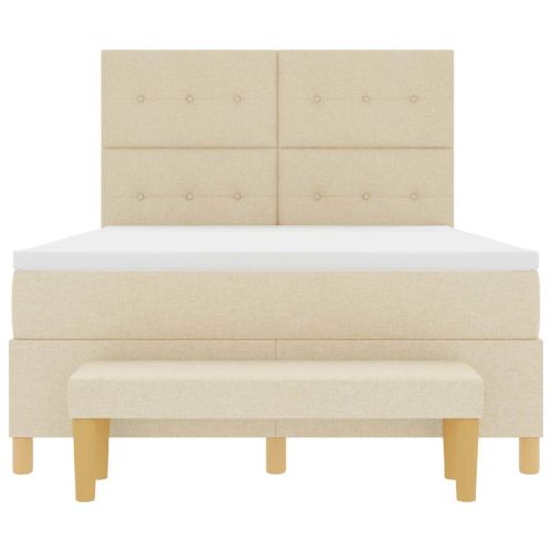Легло с пружинирана основа с таблото Крем 200 x 140 cm текстил