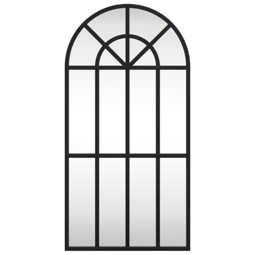 Стенно огледало, черно, 30x60 см, арка, желязо