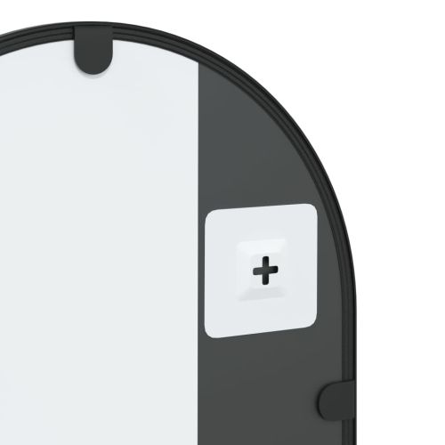 Стенно огледало, черно, 30x60 см, арка, желязо