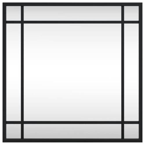 Стенно огледало, черно, 40x40 см, квадратно, желязо