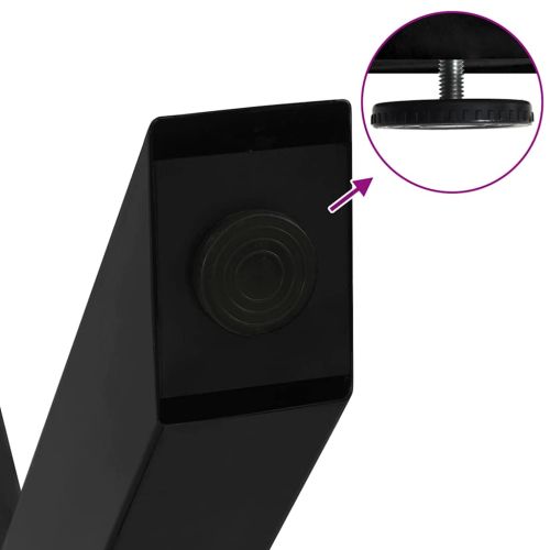 Крака за масичка за кафе, X-образни, 2 бр., черни, 30 x (30-31) см, стомана