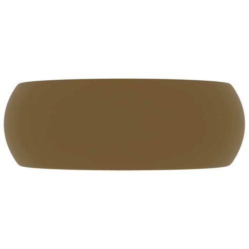 Луксозна кръгла мивка, матово кремава, 40x15 см, керамика